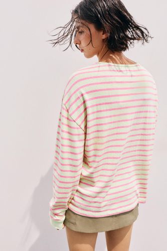 T-Shirt Oversize À Rayures Manches Longues - Pull&Bear - Modalova
