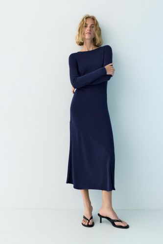 Robe Midi Fluide Drapée En Cupro - Pull&Bear - Modalova