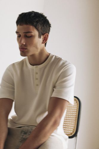 T-Shirt Slim Col Henley - Pull&Bear - Modalova