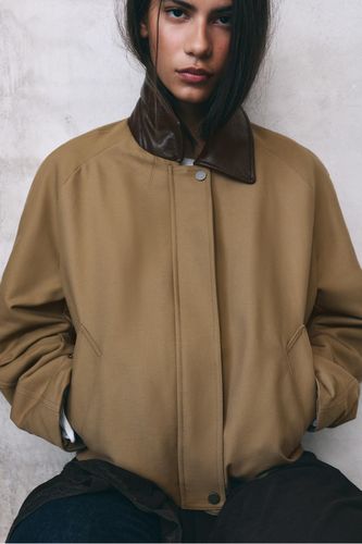 Veste Col Similicuir - Pull&Bear - Modalova
