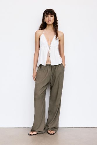 Pantalon Fluide En Lin - Pull&Bear - Modalova