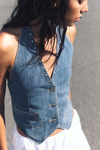 Gilet En Jean À Étoiles Et Clous - Pull&Bear - Modalova