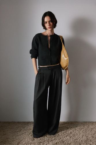 Pantalon Wide Leg À Double Pince - Pull&Bear - Modalova