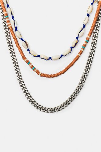 Lot De 3 Colliers Coquillages Et Perles - Pull&Bear - Modalova