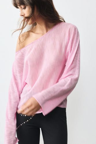 T-Shirt Asymétrique Maille Fine - Pull&Bear - Modalova