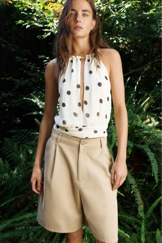 Top À Pois Encolure Américaine Fendue - Pull&Bear - Modalova
