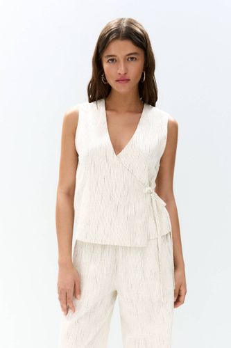 Top Rayé Rustique Cache-Cœur - Pull&Bear - Modalova