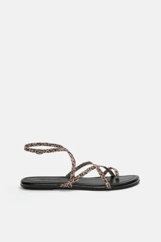 Sandales Plates Brides Léopard - Pull&Bear - Modalova