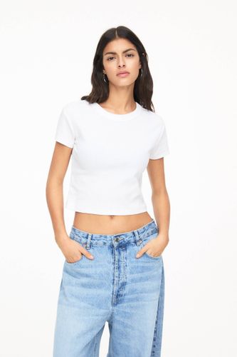 T-Shirt Court En Maille Côtelée - Pull&Bear - Modalova
