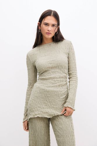 T-Shirt Tissu Froissé Fronces - Pull&Bear - Modalova