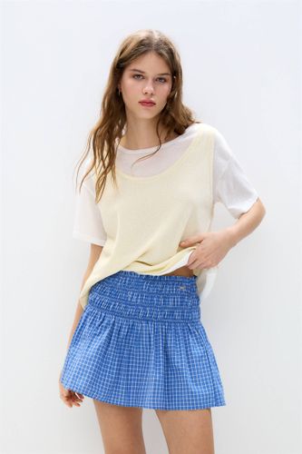 Minijupe À Carreaux Nid D'abeille - Pull&Bear - Modalova