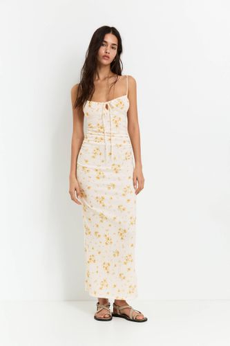 Robe Midi À Fleurs Et Smock - Pull&Bear - Modalova
