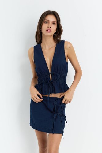 Top Froncé Avec Nœuds - Pull&Bear - Modalova