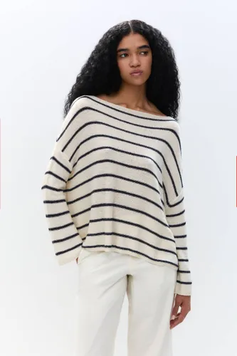 Pull À Col Bateau À Rayures - Pull&Bear - Modalova