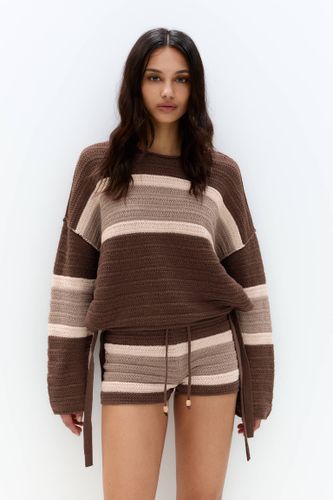 Pull Crochet Rayures - Pull&Bear - Modalova