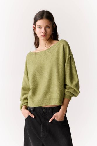 Pull En Maille À Col Bateau - Pull&Bear - Modalova