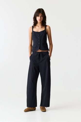 Pantalon Barrel À Rayures - Pull&Bear - Modalova