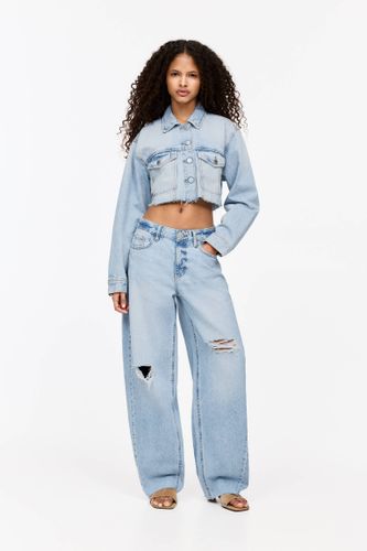 Jean Barrel Déchiré - Pull&Bear - Modalova