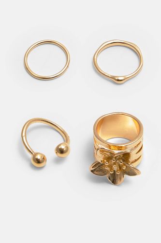Lot 4 Bagues Fleur - Pull&Bear - Modalova