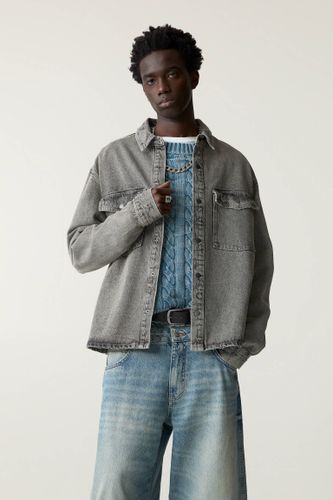 Chemise Jean Grise - Pull&Bear - Modalova