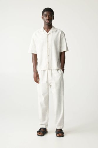 Pantalon Jogging À Rayures En Lin - Pull&Bear - Modalova