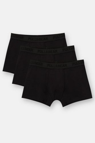 Lot 3 Boxers Noirs Avec Écusson Gris - Pull&Bear - Modalova