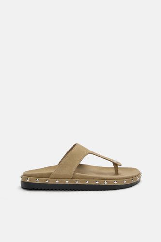 Sandales Plates Rivets Cuir - Pull&Bear - Modalova