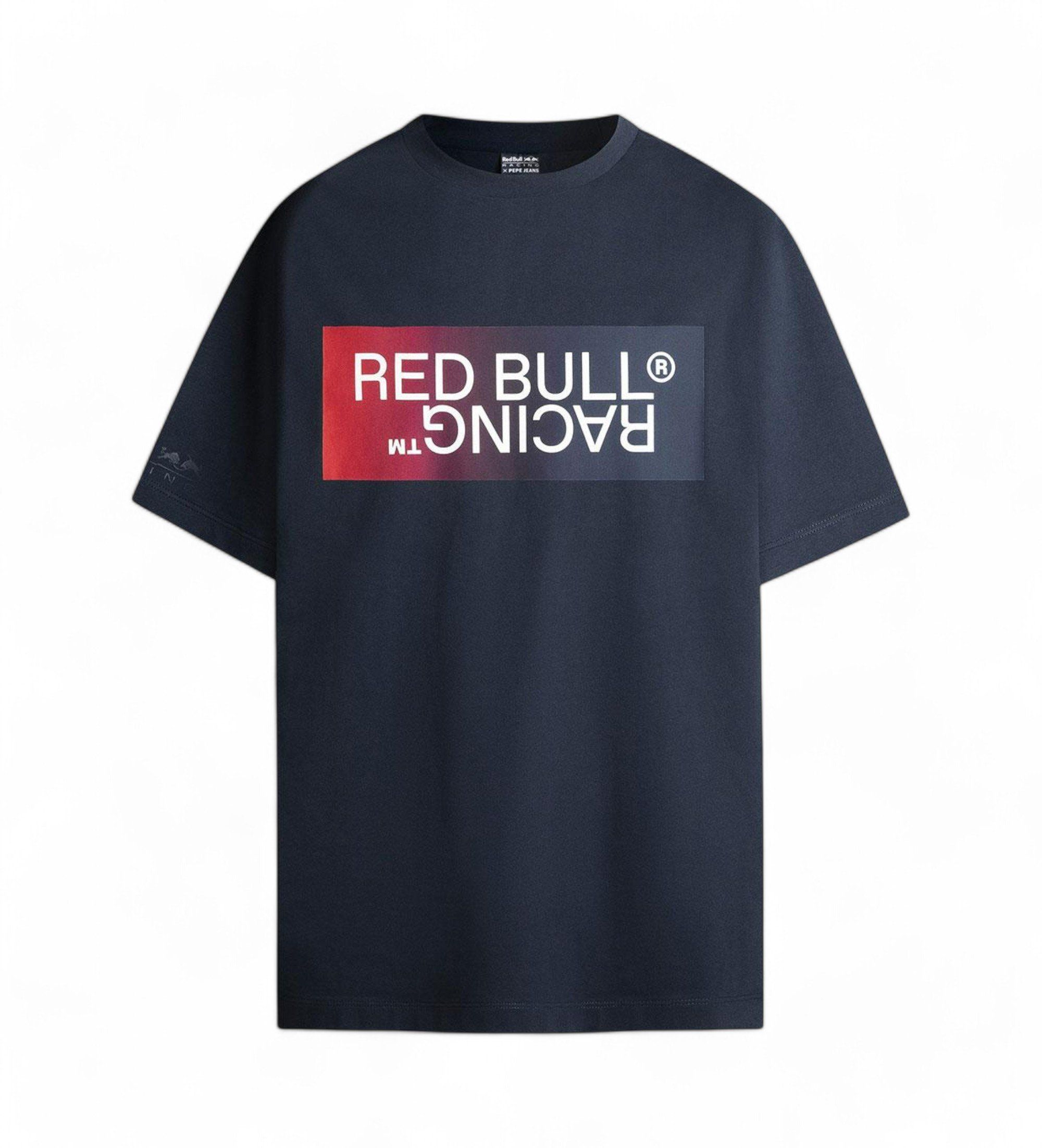 Til mænd. RM500019 Logo T-shirt navy (S), Casual, Bomuld, Korte ærmer - Red Bull Racing x Pepe Jeans - Modalova