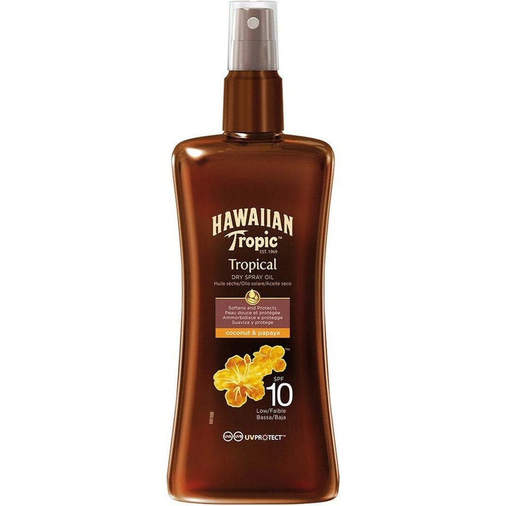 Spray Huile Sèche Solaire Bronzage Parfait Noix de Coco et Papaye - SPF 10 - Hawaiian Tropic - Modalova