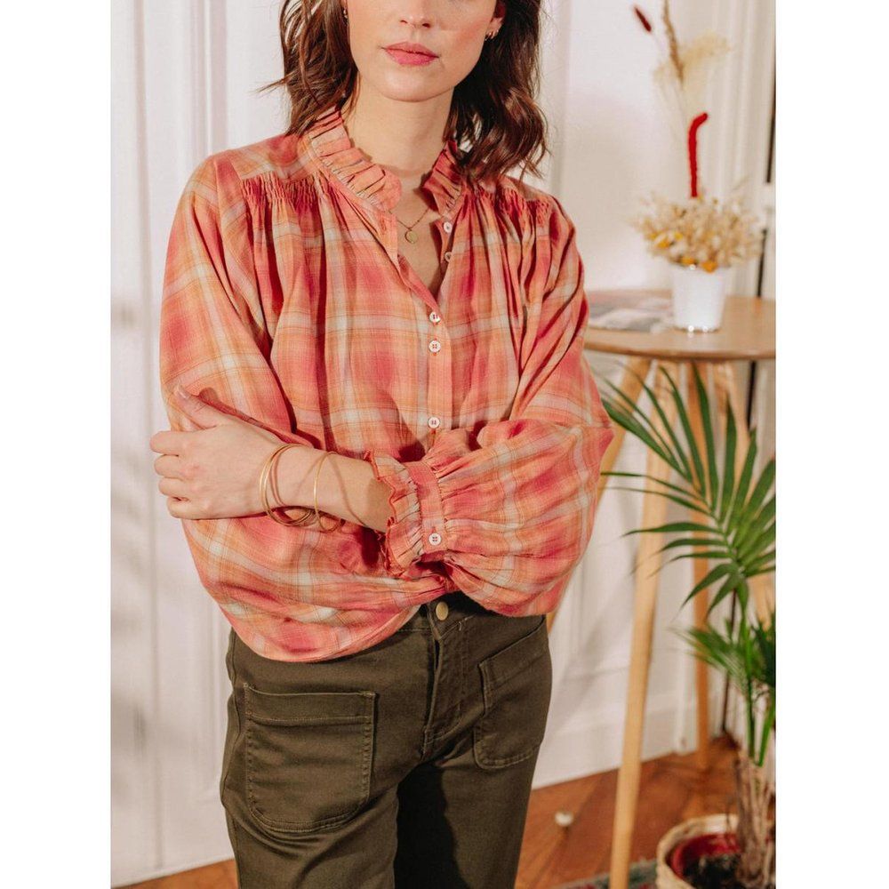 Blouse MAGUELONE corail en viscose - La Petite Etoile - Modalova