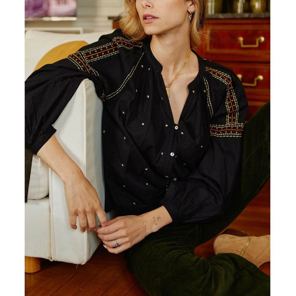 Blouse noire Sloane en coton - La Petite Etoile - Modalova
