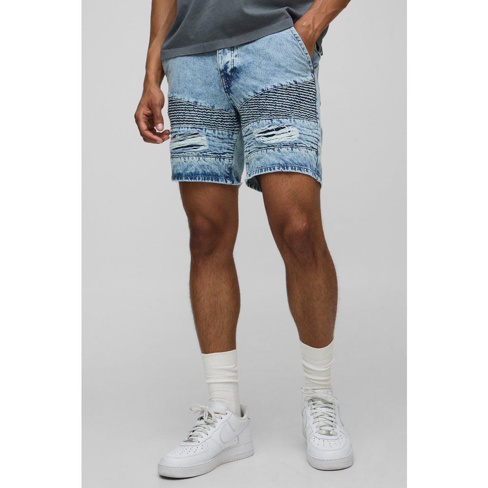 Short slim déchiré en jean - 28 - Boohooman - Modalova