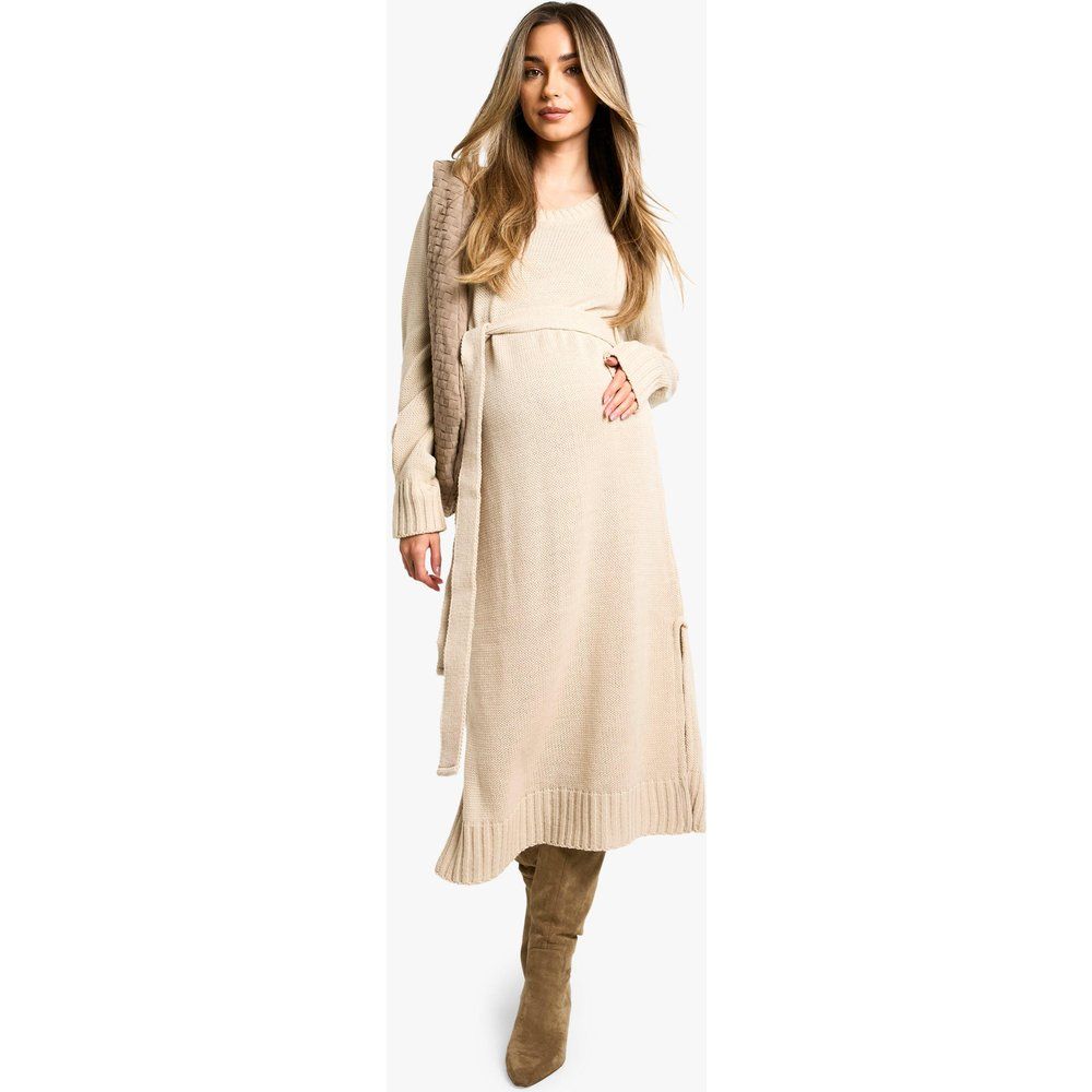 Maternité - Robe Pull De Grossesse À Col Rond - 36 - boohoo - Modalova