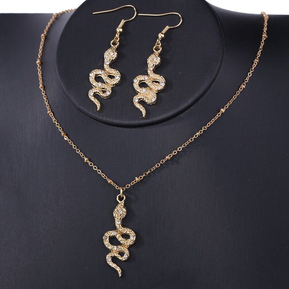 Ensemble collier et boucles d'oreilles pendentif serpent - SHEIN - Modalova