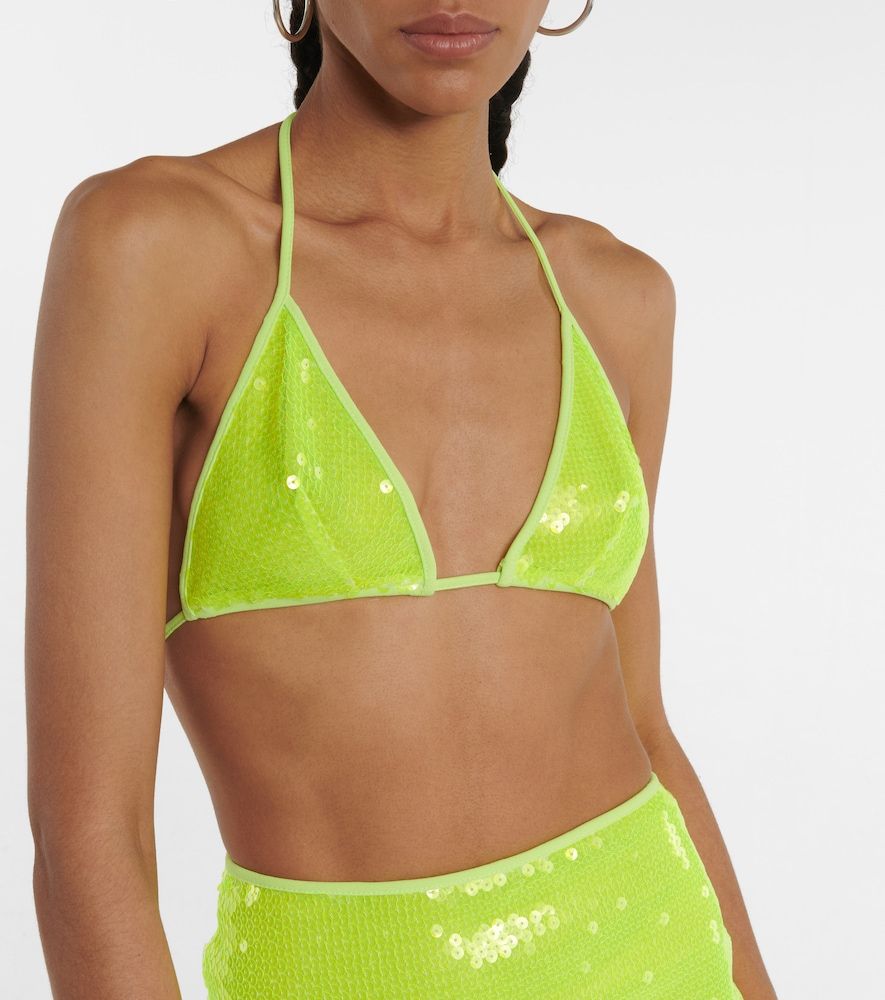 Haut de bikini triangle à sequins - David Koma - Modalova