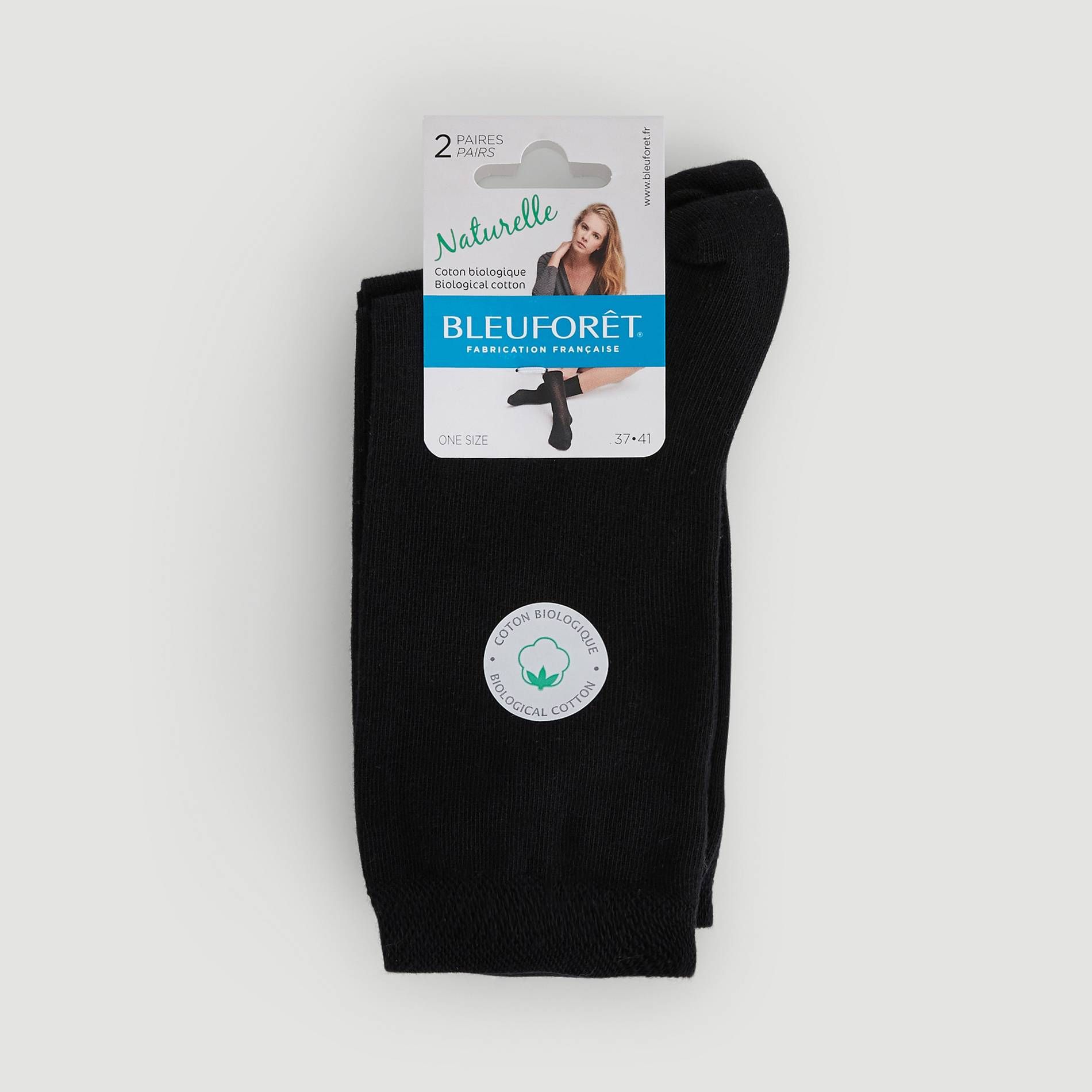 Lot de 2 paires de chaussettes en coton BIO Bleuforêt - BLEU FORET - Modalova