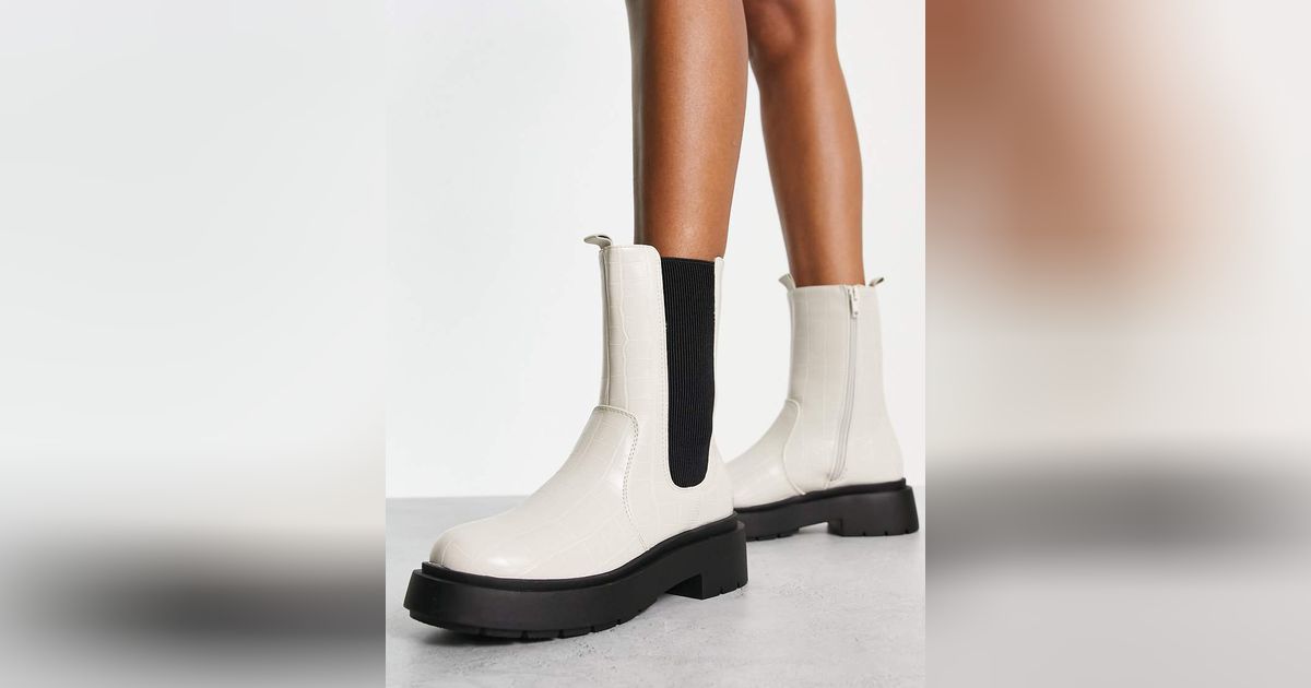 Bottines look Blanc pour Femme Modalova