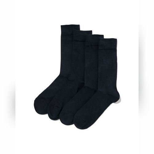 chaussettes hautes enfant bleu foncé - HEMA