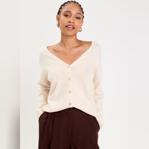 T-shirt Femme Cache Cache Marron Beige Motif Floral – 50% Coton 50% Modal, Taille 42/44