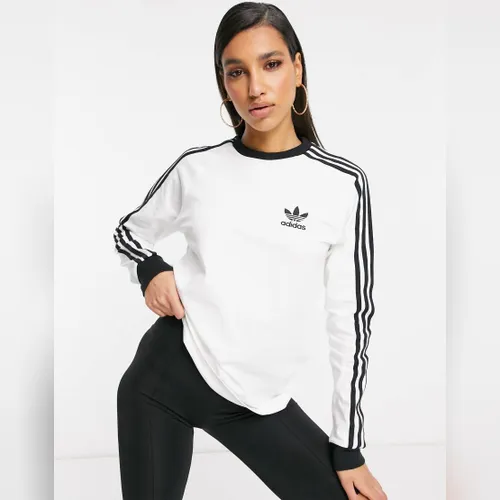 Adidas originals - t-shirt à manches deals longues et trois bandes - gris