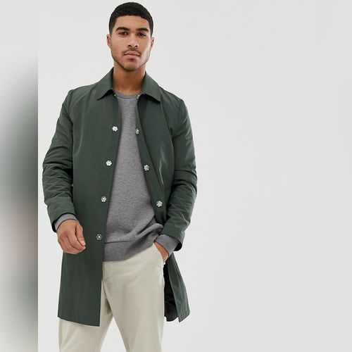 Trench-coat imperméable Synthétique ASOS pour homme en coloris Vert Homme Vêtements Manteaux Manteaux longs et manteaux dhiver 