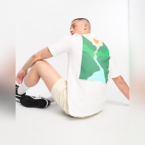 Selected Homme - T-shirt oversize avec imprimé dessin de danse au dos -  Blanc